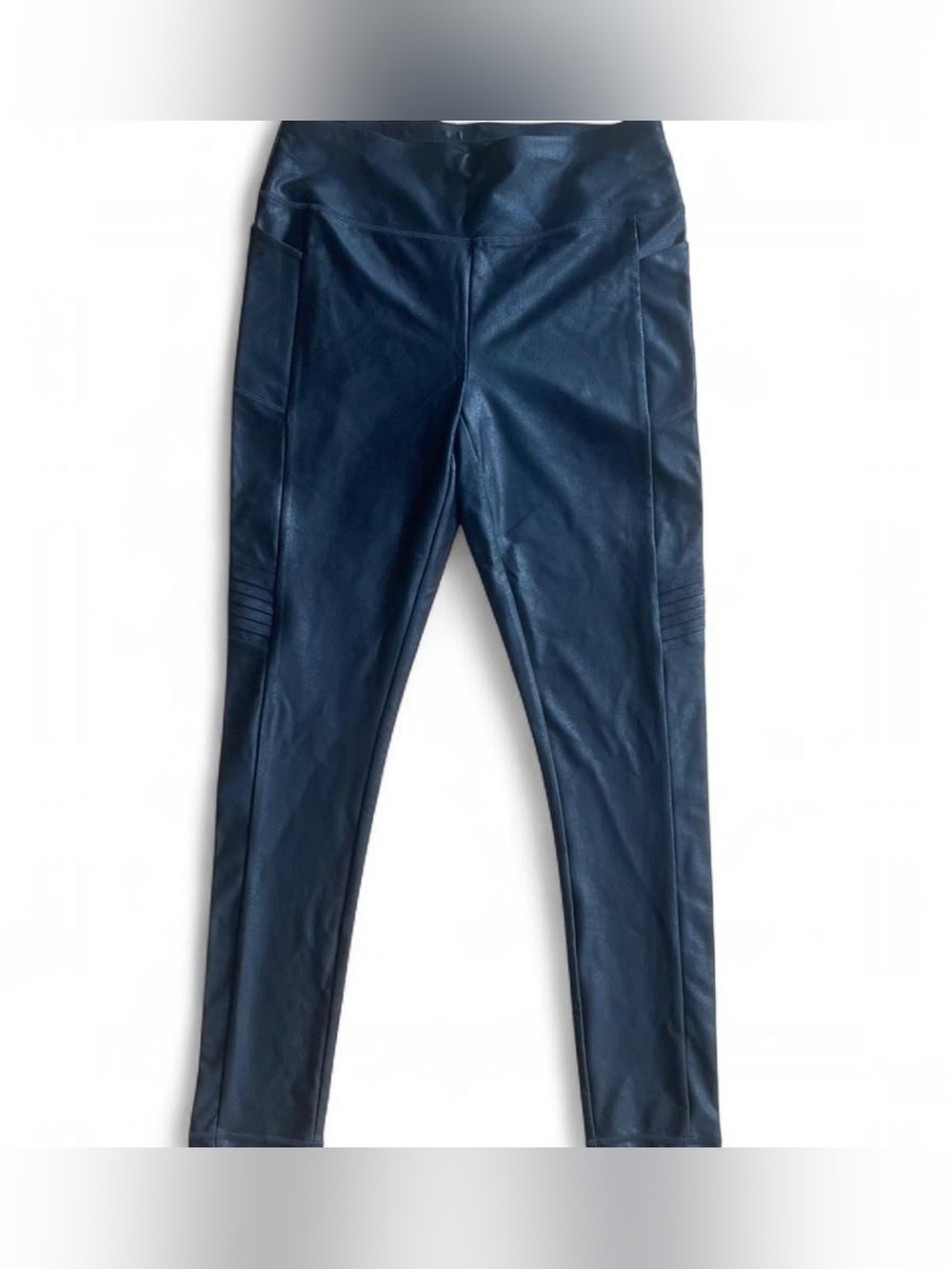 Talbots Black Faux Leather Moto Leggings M NWT